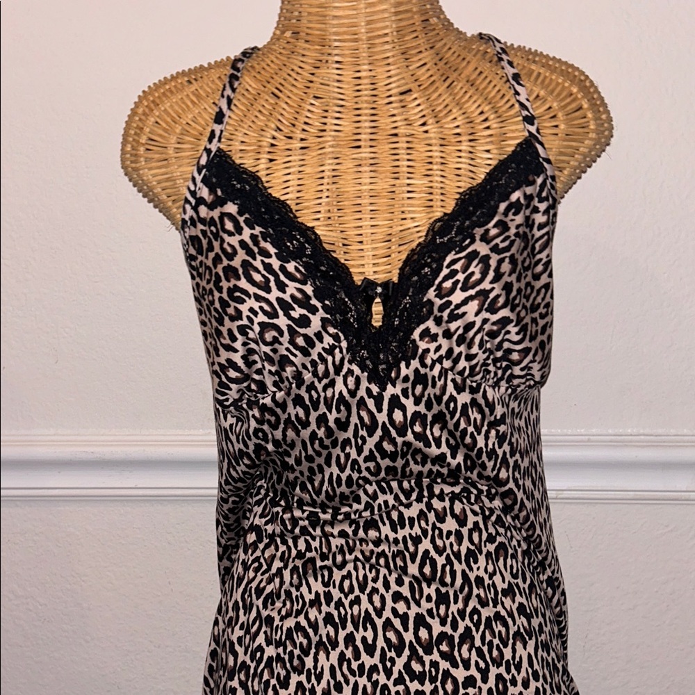 Chic Leopard Print Mini Night Lingerie Pajama Dress - Picture 7 of 8